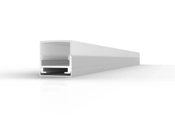SLC-011S LED Extrusion - Anodized aluminum with endcaps and opal polycarbonate lens, by Diffusion.