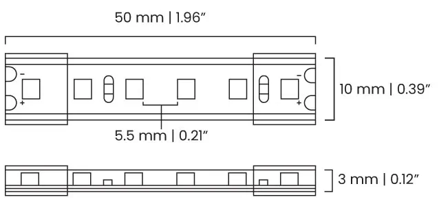 A diagram of SL3-Outdoor LED Strip Lighting by Diffusion Lighting