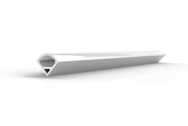 SLC-Micron-107S narrow anodized aluminum channel with mounting hardware, end caps, and opal polycarbonate lens for zero dotting.