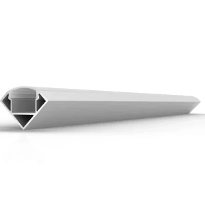 SLC-007S LED Extrusion - Anodized aluminum extrusion with 45-degree angle. Includes clear mounting clips, endcaps, and opal polycarbonate lens