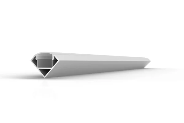 SLC-007S LED Extrusion - Anodized aluminum extrusion with 45-degree angle. Includes clear mounting clips, endcaps, and opal polycarbonate lens